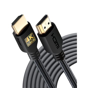 Cable Hdmi 4k 9m Alta Velocidad, Nylon Trenzado Y Conectores De Oro Powerbear