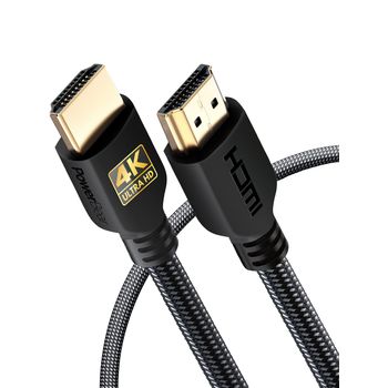 Pack De 2 Cables Hdmi 4k 1m Alta Velocidad, Nylon Trenzado Y Conectores De Oro Powerbear