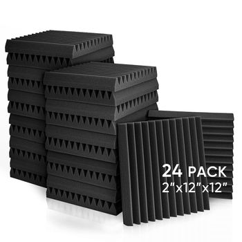 Pack De 24 Paneles Acústicos 5 X 30 X 30 Cm Negro Fstop Labs