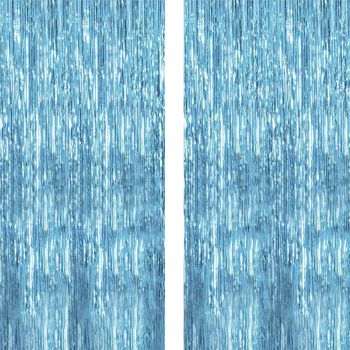 Pack 2 Cortinas Decorativas Metalizada Azul Claro 1 X 2.5 M Twinkle Star