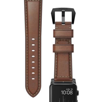 Correa Nomad De Piel Premium, Black Hardware - Marrón P. Apple Watch 38/40 Mm