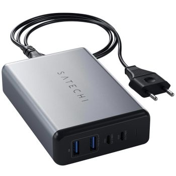 Cargador De Corriente 108w 2 Usbc Power Delivery + 2 Usb Compact Satechi Gris