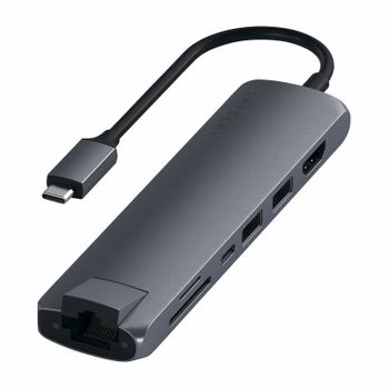 Hub Usb C A Ethernet, Hdmi 4k, Usb C, 2 Usb, Lector Tarjeta Satechi Gris