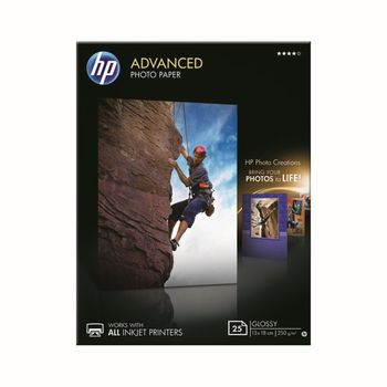 Hp Papel Foto Advanced Glossy 250 G/m2 Pack 25 Uds (130 X 180mm)