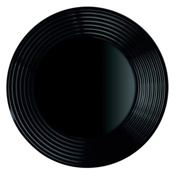 Plato Hondo Vidrio Harena Negro 23,5cm