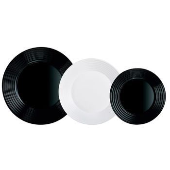 Set de Vajilla Arcopal Zelie Negro Vidrio 18 Piezas 0883314900071