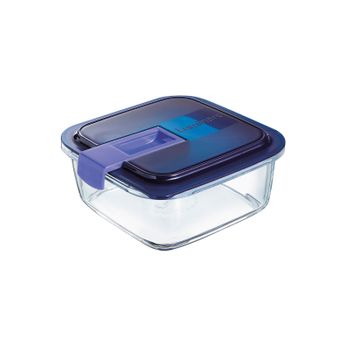 Luminarc Easy Box - Recipiente Cuadrado 0.38l Vidrio Hermético Con Valvula