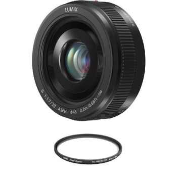 Panasonic 20mm F1.7 Ii Asph Black (hh020a) + Hoya 46mm Pro 1d Protector