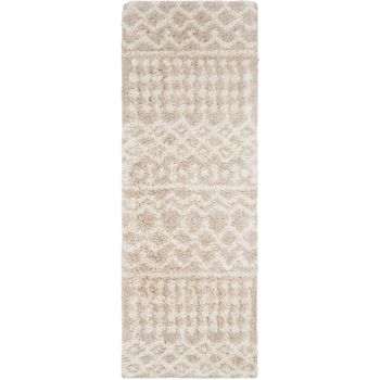 Alfombra De Pasillo Shaggy Bohemia Marfil/beige 80x220cm Nour