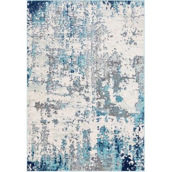 Alfombra Abstracta Moderna Azul/gris/blanco 160x220cm Sarah