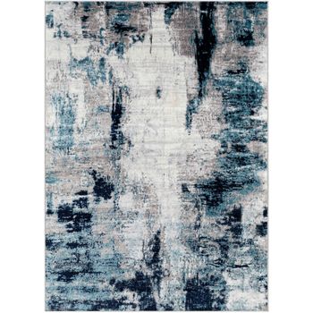 Alfombra Abstracta Moderna Azul/blanco/gris 160x220cm Giulia