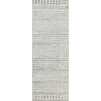 Alfombra De Pasillo Escandinava Bohemia Gris 80x220 Cm - Diseño Louna