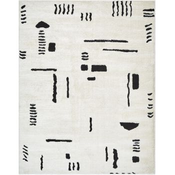 Alfombra Escandinava Moderna Marfil/negro 160x213cm Rita