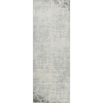 Alfombra De Pasillo Abstracta Moderna Blanco/gris 80x220cm Alix
