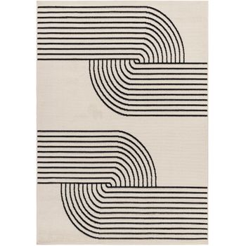 Alfombra Escandinava Retro Blanco/negro 152x213 Cm - Diseño Constance