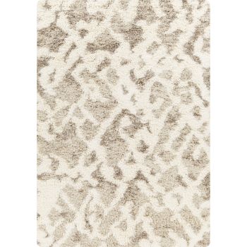 Alfombra Shaggy Escandinava Blanco/beige 160x220cm Paula