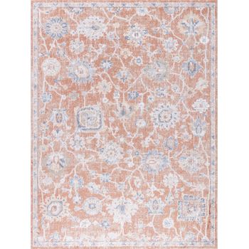 Alfombra Vintage Lavable En Lavadora Terracota 200x275cm Ruby