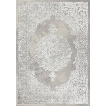 Alfombra Vintage Oriental Blanco/gris 120x170 Cm - Diseño Defne