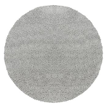 Alfombra Redonda Shaggy Unicolor Chic Gris Ø 120 Cm - Diseño Lilly