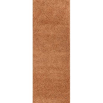 Alfombra De Pasillo Shaggy Unicolor Chic Terracota 80x220 Cm - Diseño Lilly