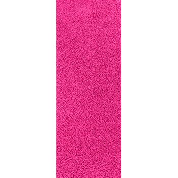 Alfombra De Pasillo Shaggy Moderna Fucsia 80x220cm Lilly