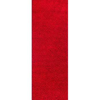 Alfombra De Pasillo Shaggy Unicolor Chic Rojo 80x220 Cm - Diseño Lilly