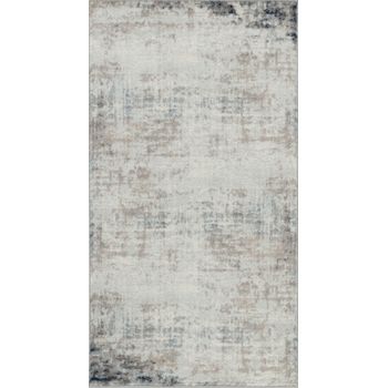 Alfombra Abstracta Moderna Marfil/gris/azul 80x150cm Alix