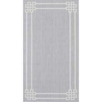 Alfombra Exterior/interior Gris/marfil 80x150cm Mary