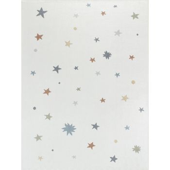 Alfombra Para Niños Lavable Estrellas Multicolor/beige 160x213 Cm - Diseño Stella