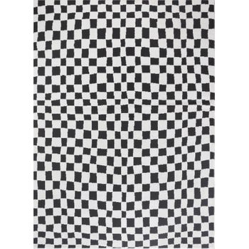 Alfombra Escandinava A Cuadros Negro/blanco 160x213cm Irina