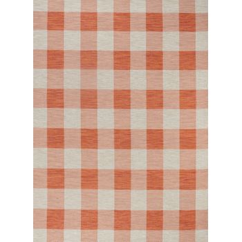 Alfombra Exterior/interior A Cuadros Naranja/beige 160x213cm Biddi