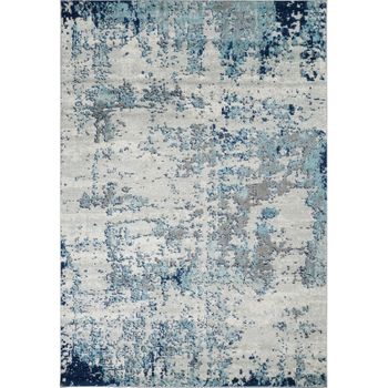 Alfombra Abstracta Moderna Azul/gris/blanco 140x200cm Sarah