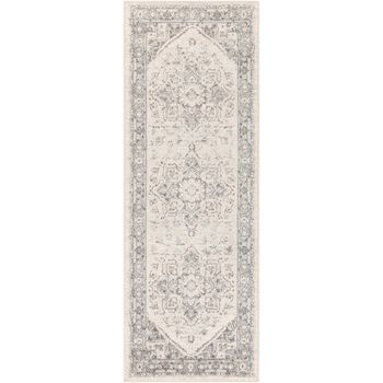 Alfombra Vintage Oriental Gris/blanco 80x150cm Farah