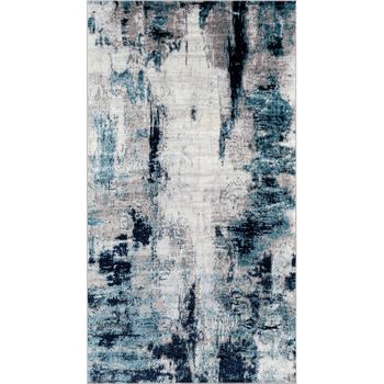 Alfombra Abstracta Moderna Azul/blanco/gris 80x150cm Giulia