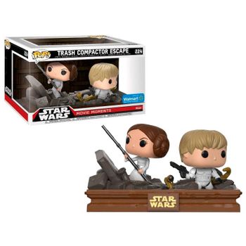 Figura Pop! Star Wars Luke &#38 Leia Trash Compactor Exclus