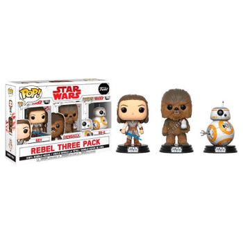 Set 3 Figuras Pop! Star Wars Viii The Last Jedi Good Guys Ex
