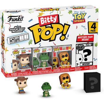 Funko Pop 73042 Bitty Pop Toy Story Woody Rex Slinky Dog E Una Mini Figura Misteriosa A Sorpresa