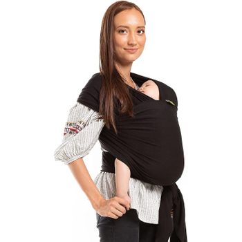 Boba Wrap Fular Elástico Portabebé, Ideal Recién nacidos, Pañuelo ergonómico ajustable, fácil de colocar, El portabebé más recomendado para los primeros meses. Black