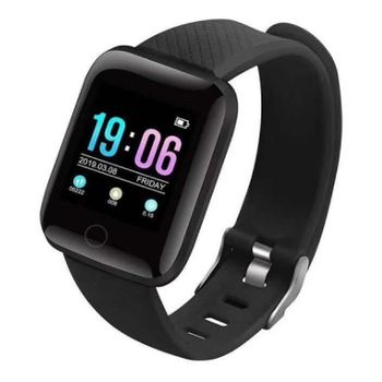 Smartwatch Pulsera Inteligente Tech Mundo, Bluetooth, Correa Negra, Ritmo Cardiaco Oxegeno