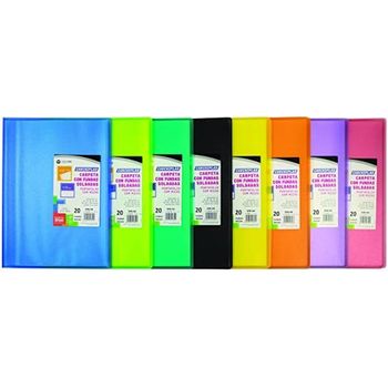 Paq/12 Carpeta 30 Fundas Soldadas A4 Tapa Flexible Colores Surtidos Carchiplas