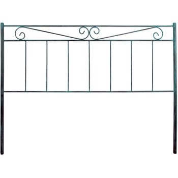 Cabecero De Forja Valenciano, Color Negro Verde Cabezal Para Cama De 90 Cm, Cama Juvenil (95 Cm X 125 )