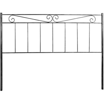 Cabecero De Forja Valenciano, Color Negro Plata Cabezal Para Cama De 105 Cm, Cama Juvenil (110 Cm X 125 )