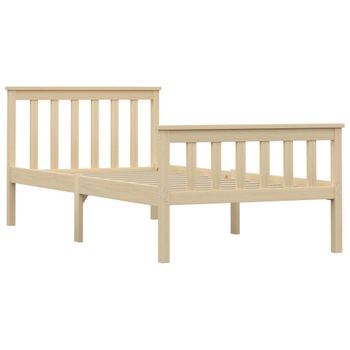 Estructura De Cama De Madera Maciza De Pino Clara 100x200 Cm