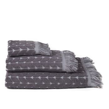 10xdiez Set 2 Toallas Jacquard Espiga Gris  | (toalla Ducha - 70x140 Cm - Gris)