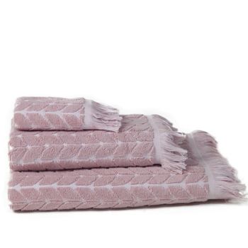 10xdiez Set 2 Toallas Jacquard Espiga Rosa  | (toalla Ducha - 70x140 Cm - Rosa)