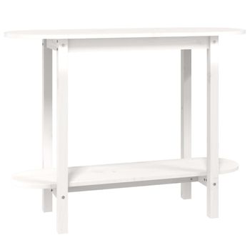 Mesa Consola De Madera Maciza De Pino Blanco 110x40x80 Cm