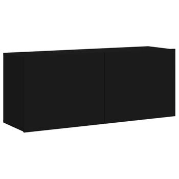 Mueble Para Tv De Pared Negro 100x30x41 Cm