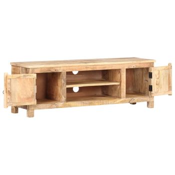 Mueble Para Tv De Madera Maciza De Mango Rugosa 120x30x40 Cm