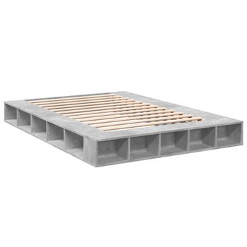 Estructura De Cama Madera De Ingeniería Gris Hormigón 150x200cm