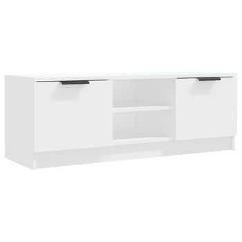 Mueble De Tv Madera Contrachapada Blanco 102x35x36,5 Cm